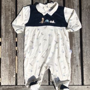 9m Le Top Baby Velvet Puppy Dog Layette Footie 🐶